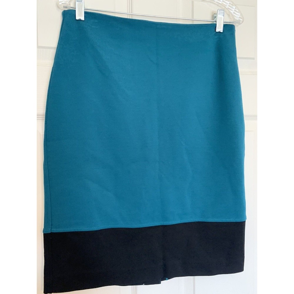 Talbots Size 8 Color Block Teal Black Two Tone St… - image 2
